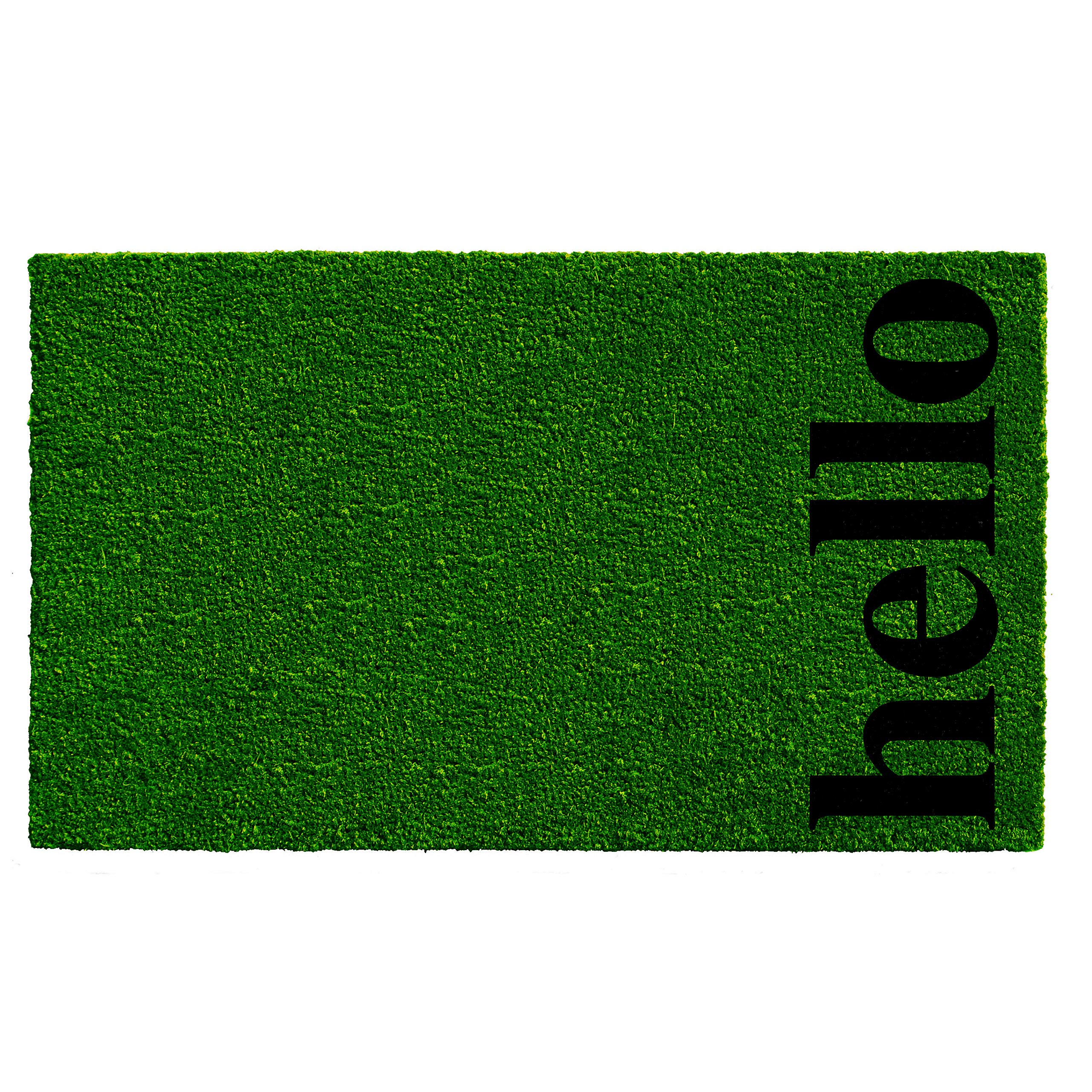 Calloway Mills 102661729Gbb Vertical Hello Doormat, Green/Black, 17' X 29'