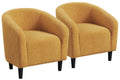 Yaheetech Accent Chairs for Living Room, Furry Barrel Chairs Set of 2, Sherpa Chairs with Soft Padded Armrest, Club Chairs for B