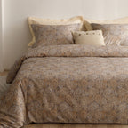Heimenaogo Egyptian Cotton Duvet Cover Set - Luxurious California King Size With Silky Soft Sateen Weave, Boho Style, Zipper Clo