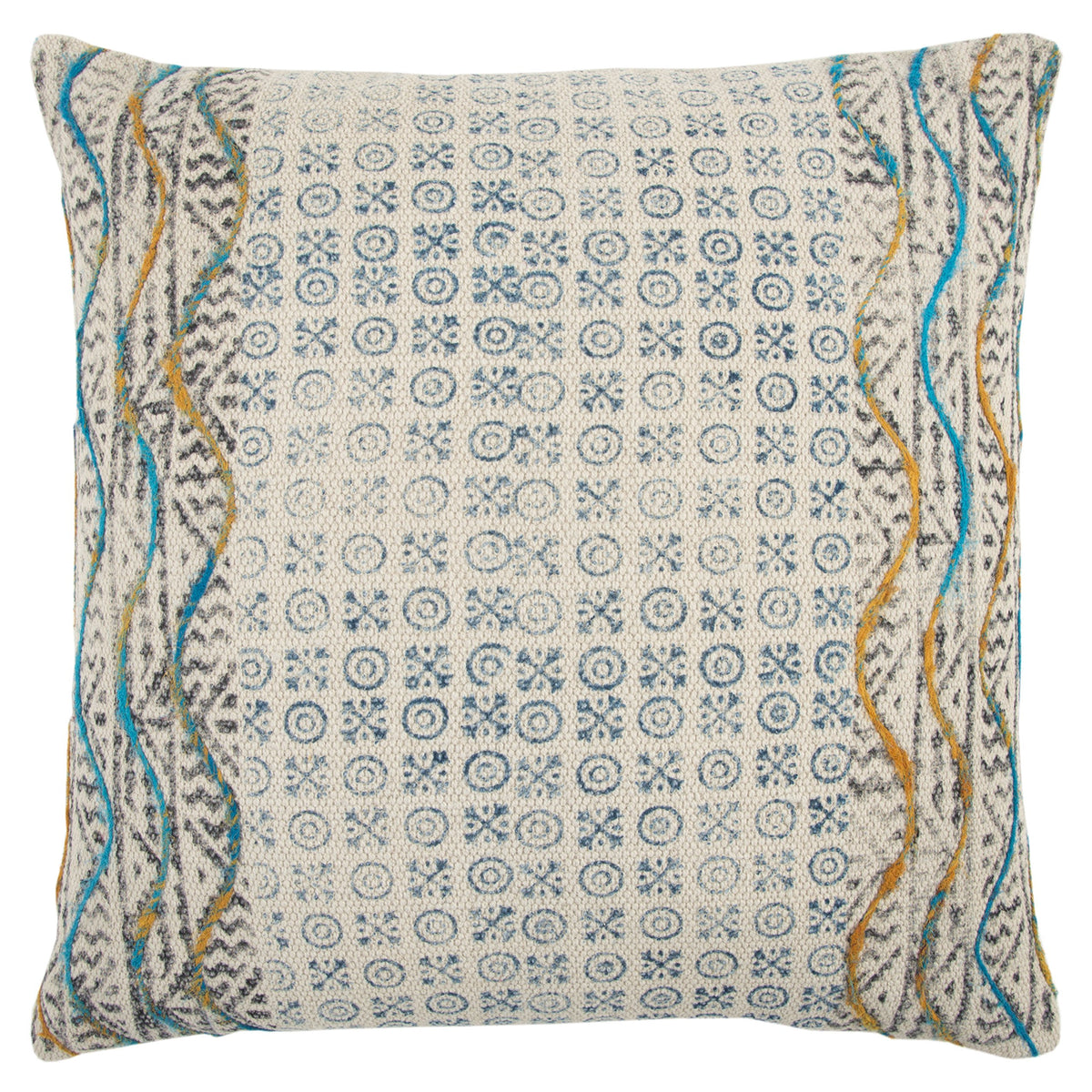 Rizzy Home T13519 Decorative Pillow, 20&quot;X20&quot;, Blue/Beige