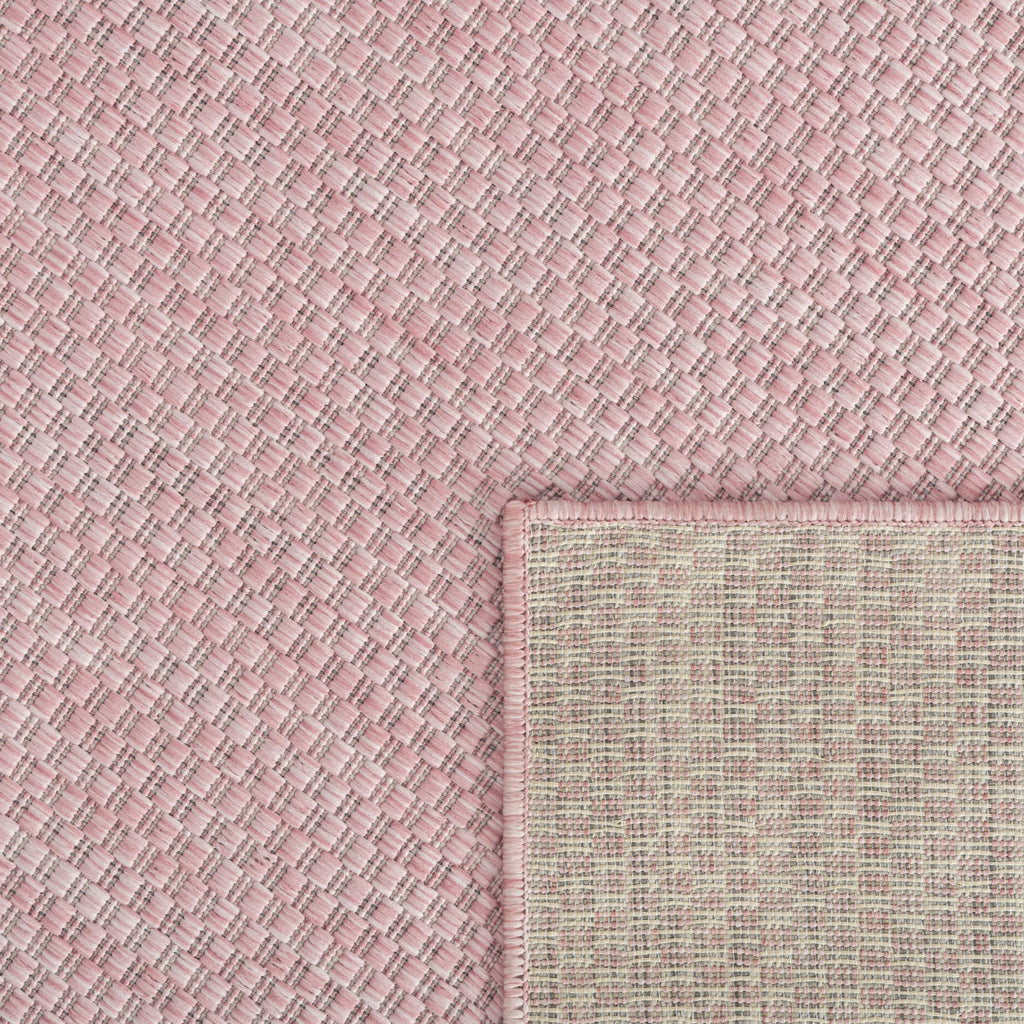 Solid Outdoor Rug For Patio Or Balcony Waterproof In Mottled Pink, Size: 6'7' X 9'2'