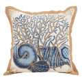Saro Lifestyle Neptunian Collection Cotton Throw Pillow, 20', Seashells