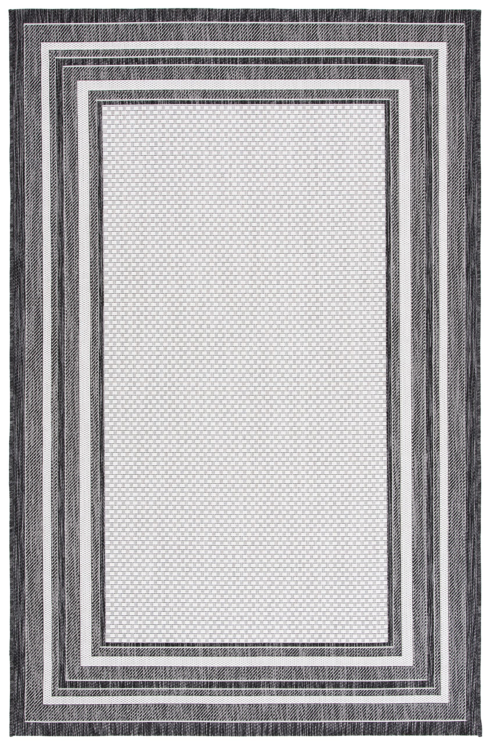 Safavieh Courtyard Collection 8' X 10' Ivory / Black Cy8475 Indoor/ Outdoor Waterproof Easy Cleaning Patio Backyard Mudroom Area