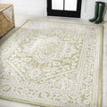 Jonathan Y Smb101E-9 Sinjuri Medallion Textured Weave Indoor Outdoor Area Rug, Coastal, Traditional, Transitional Easy Cleaning,