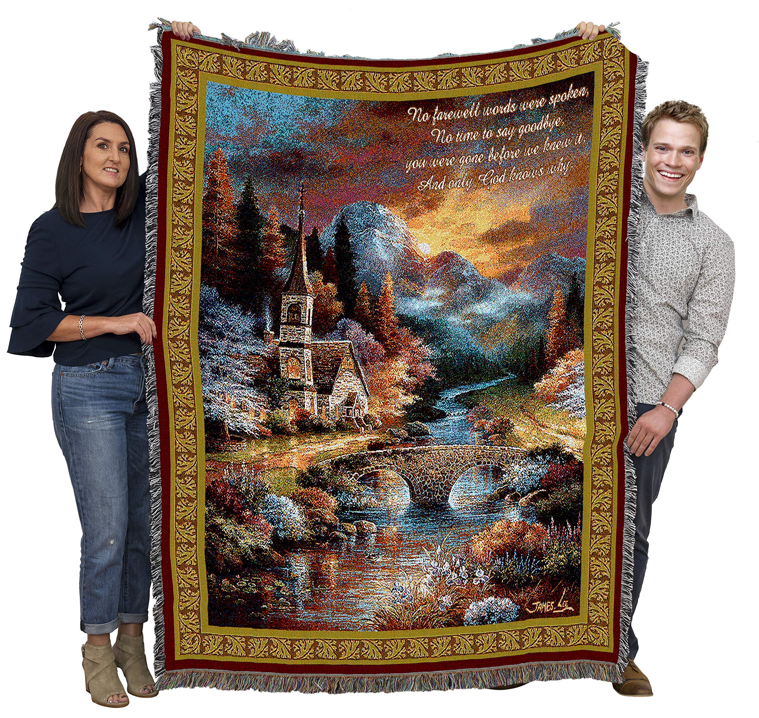 Pure Country Weavers Early Service Blanket By James Lee - No Farewell Words Were Spoken - Sympathy Bereavement Gift Tapestry Thr
