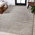 JONATHAN Y SCN104C-5 Nordby High-Low Geometric Arch Scandi Striped Indoor/Outdoor Area Rug, Contemporary, Bohemian, Transitional
