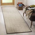 SAFAVIEH Natural Fiber Collection Runner Rug - 26 x 18, Marble & Khaki, Border Sisal Design, Easy Care, Ideal for High Traffic