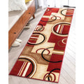 Well Woven Barclay Arcs & Shapes Red Modern Geometric Area Rug (27 x 96 Runner)