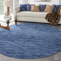 Nourison Essentials Indoor/Outdoor Navy Blue 10' X Round Area Rug, Easy Cleaning, Non Shedding, Bed Room, Living Room, Dining Room, Backyard, Deck, Patio (10 Round)