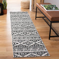 SAFAVIEH Tulum Collection Runner Rug - 2 x 21, Ivory & Black, Moroccan Boho Tribal Design, Non-Shedding & Easy Care, Ideal for