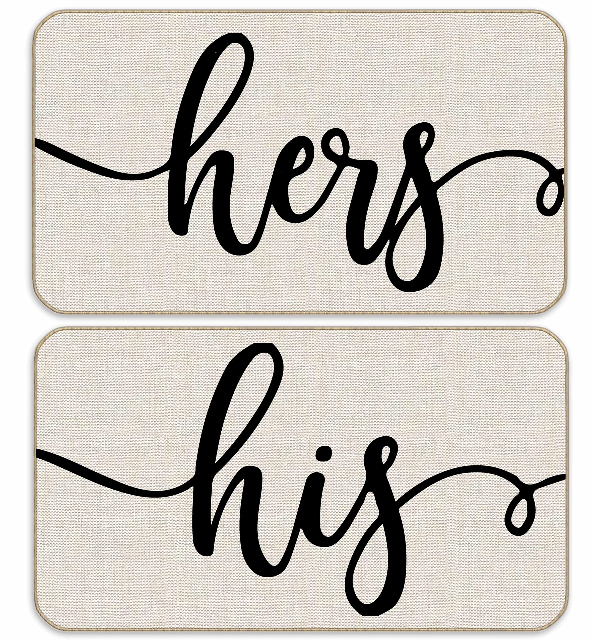 Nogrit His And Hers Bedroom Decor,Door Mat 17X30 Set Of 2,Kitchen Doormat,His And Hers Bathroom Decor Doormat,Wedding Couple Gif