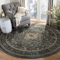 SAFAVIEH Lyndhurst Collection Area Rug - 7 Round, Teal & Grey, Traditional Oriental Design, Non-Shedding & Easy Care, Ideal for