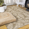 JONATHAN Y SMB119A-6 Nevis Palm Frond Brown/Beige 6 ft. x 9 ft. Indoor/Outdoor Area Rug, Pet Friendly, Non-Shedding, Stain Resis