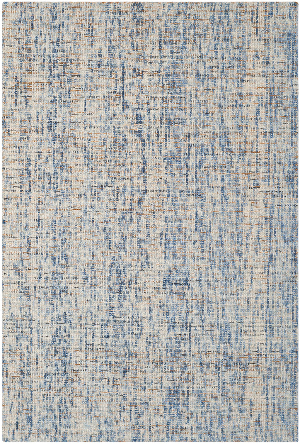 SAFAVIEH Abstract Collection Accent Rug - 2' x 3', Dark Blue & Rust, Handmade Wool, Ideal for High Traffic Areas in Entryway, Li