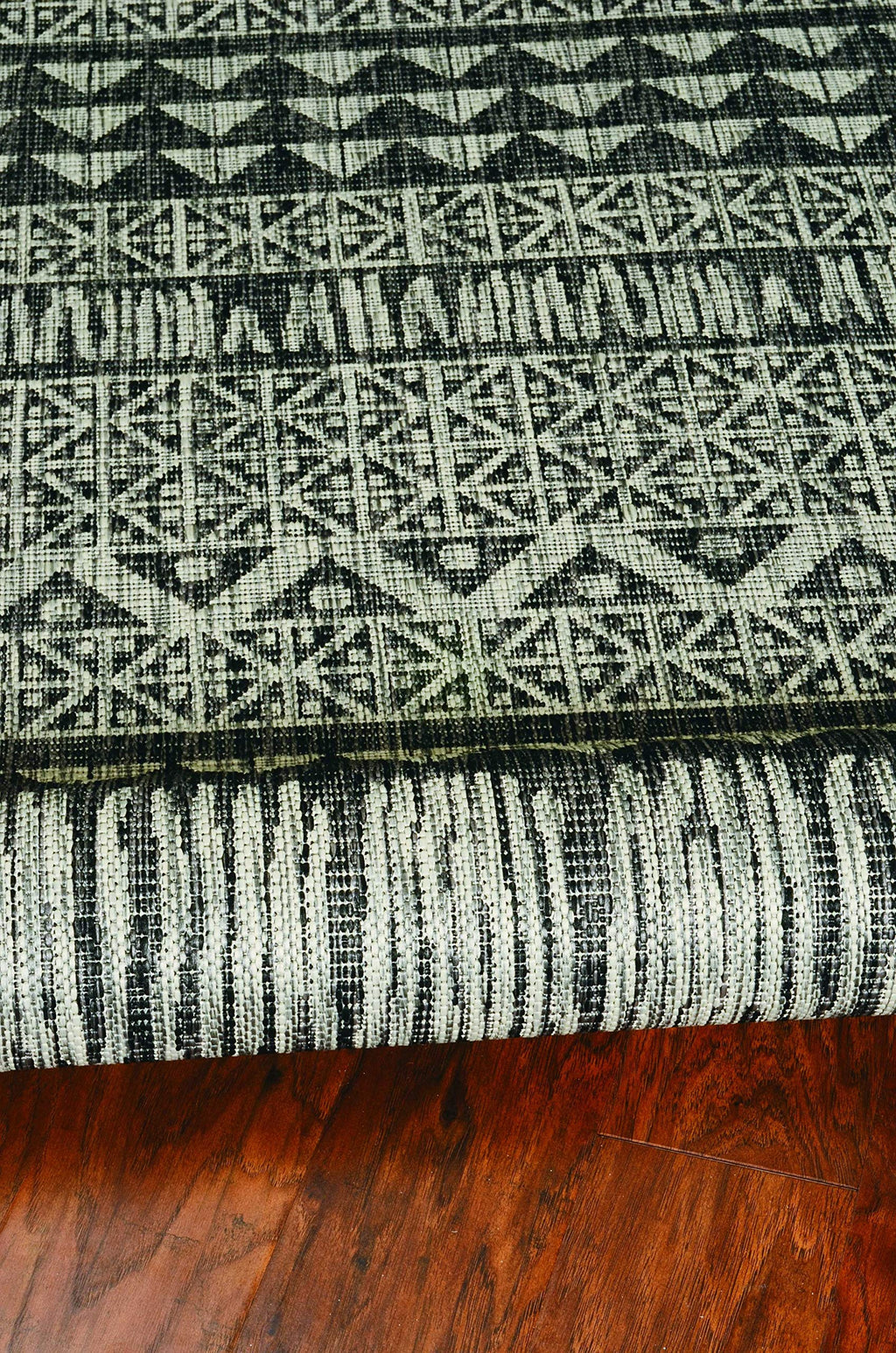 HomeRoots 5' X 8' Charcoal Aztec Pattern Rug
