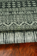 HomeRoots 5' X 8' Charcoal Aztec Pattern Rug