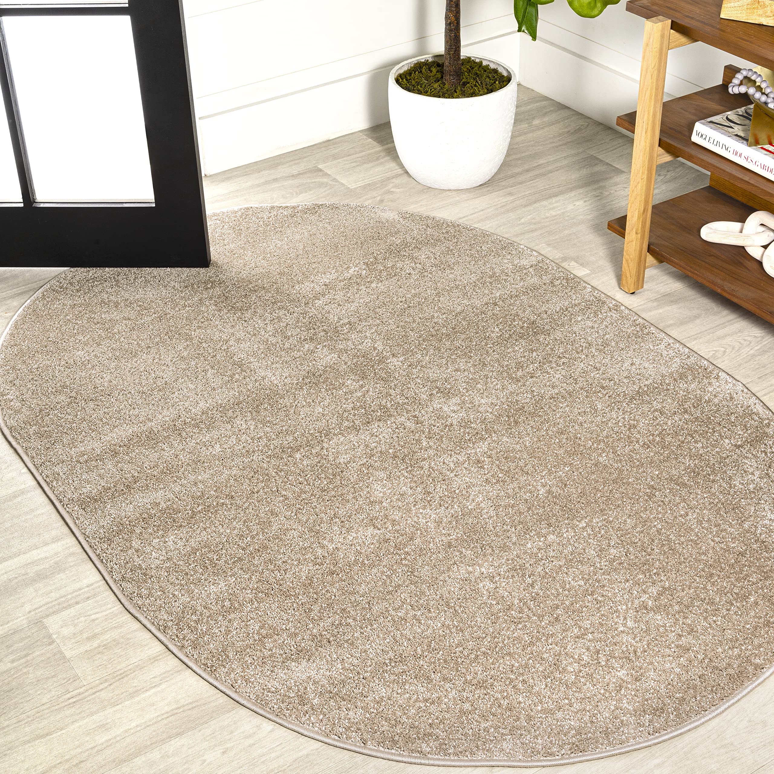 JONATHAN Y SEU100G-5OV Haze Solid Low-Pile Indoor Area Rug, Coastal, Bohemian, Minimalist, Classic, Casual for Bedroom,Kitchen,L