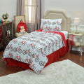 Rizzy Home | BT1982 | Polyester Comforter | 86"x86" Red/White/ Bicycle Print