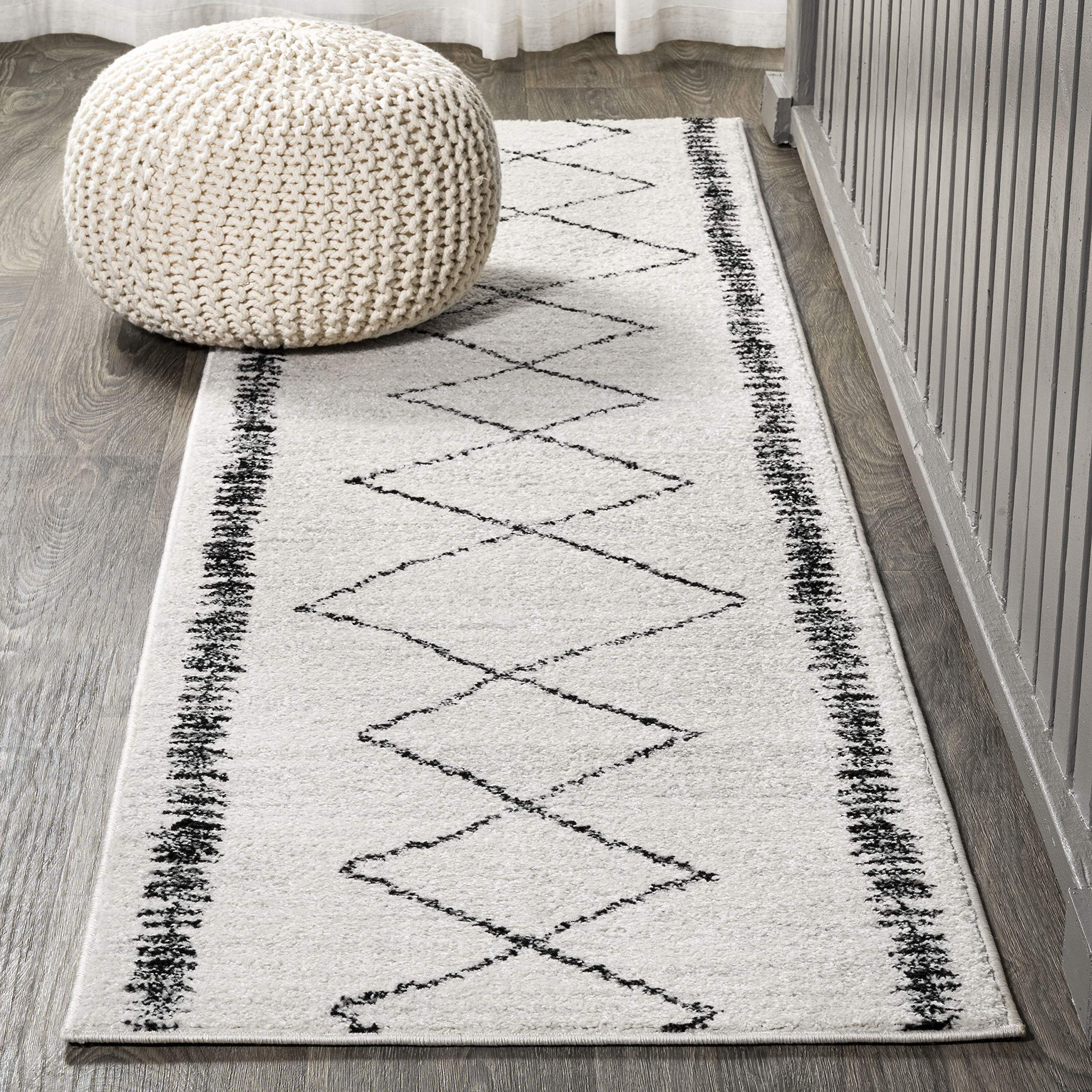 JONATHAN Y MOH203C-8 Zaina Moroccan Beni Souk Indoor Farmhouse Area-Rug Bohemian Minimalistic Geometric Easy-Cleaning Bedroom Ki
