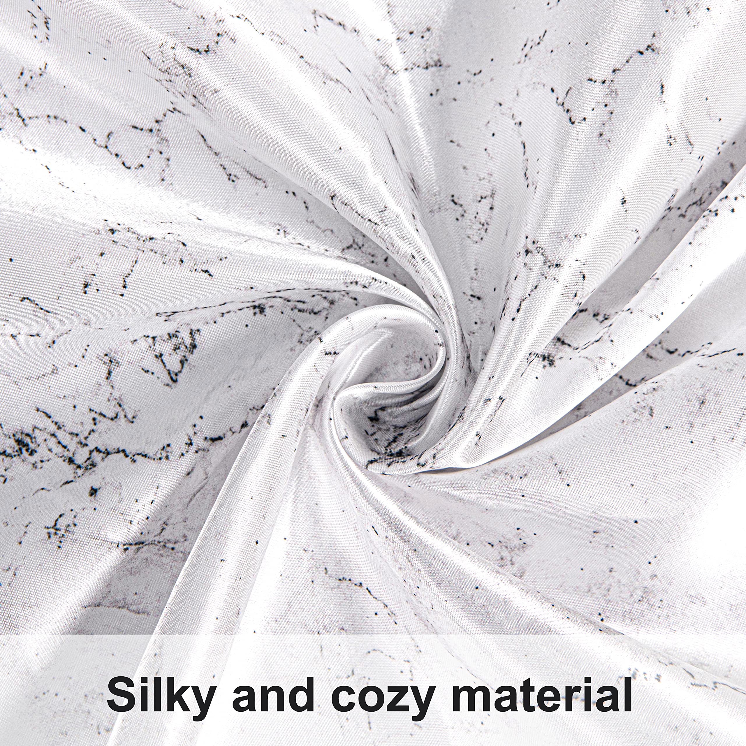 Ntbay 2 Pack Satin Standard Pillowcases For Hair And Skin, Luxurious And Silky Marbling Printed Pillow Cases With Envelope Closure, 20X26 Inches, White