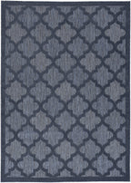 Nourison Easy Care Moroccan Navy Blue 5' X 7' Area -Rug, Trellis, Easy -Cleaning, Non Shedding, Bed Room, Living Room, Dining Room, Backyard, Deck, Patio (5X7)