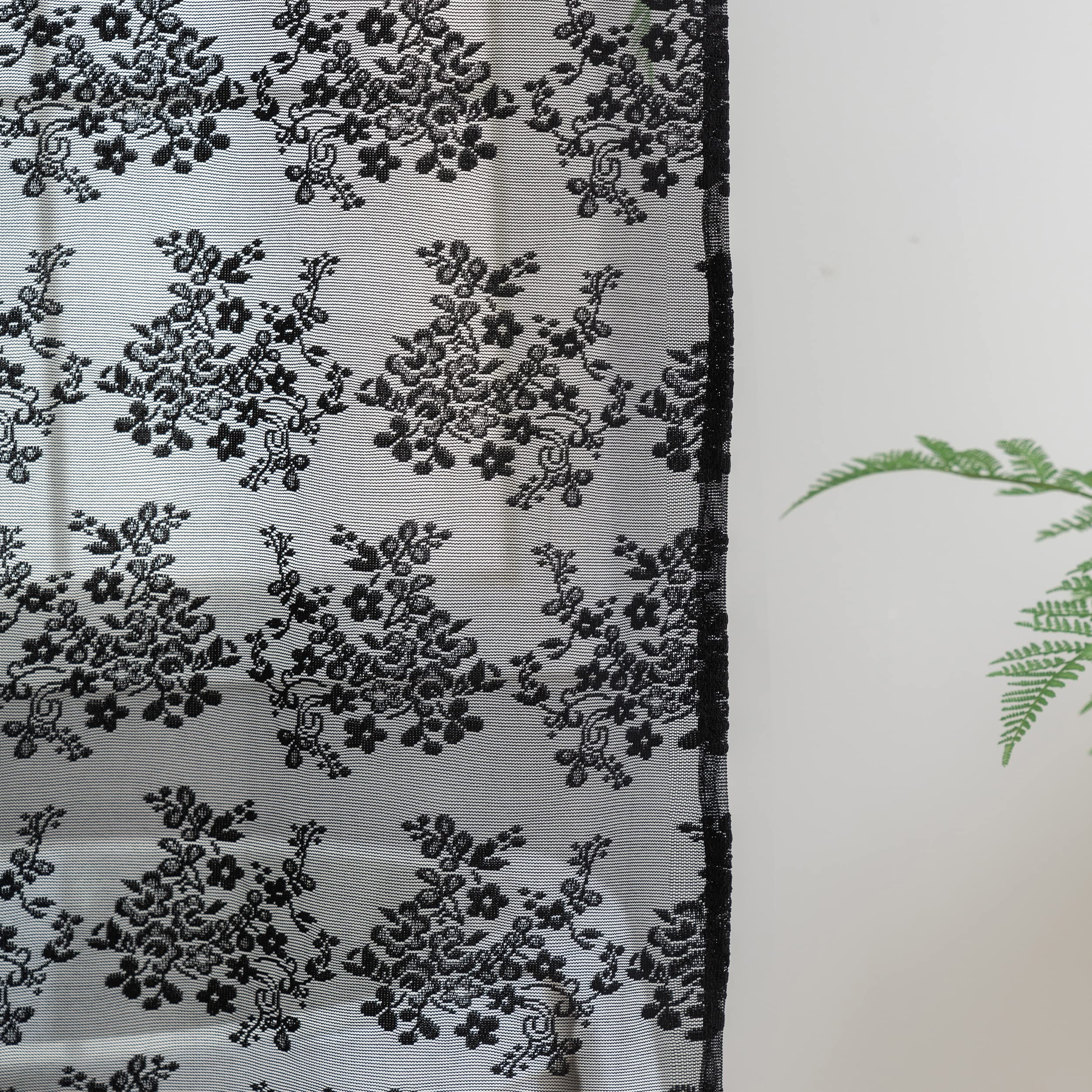 Tudeco Stall Shower Curtain - Black Lace Shower Curtain 36 X 72 Inch With Attach Valance, Gothic Floral Small Rv Narrow Shower C