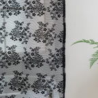 Tudeco Stall Shower Curtain - Black Lace Shower Curtain 36 X 72 Inch With Attach Valance, Gothic Floral Small Rv Narrow Shower C