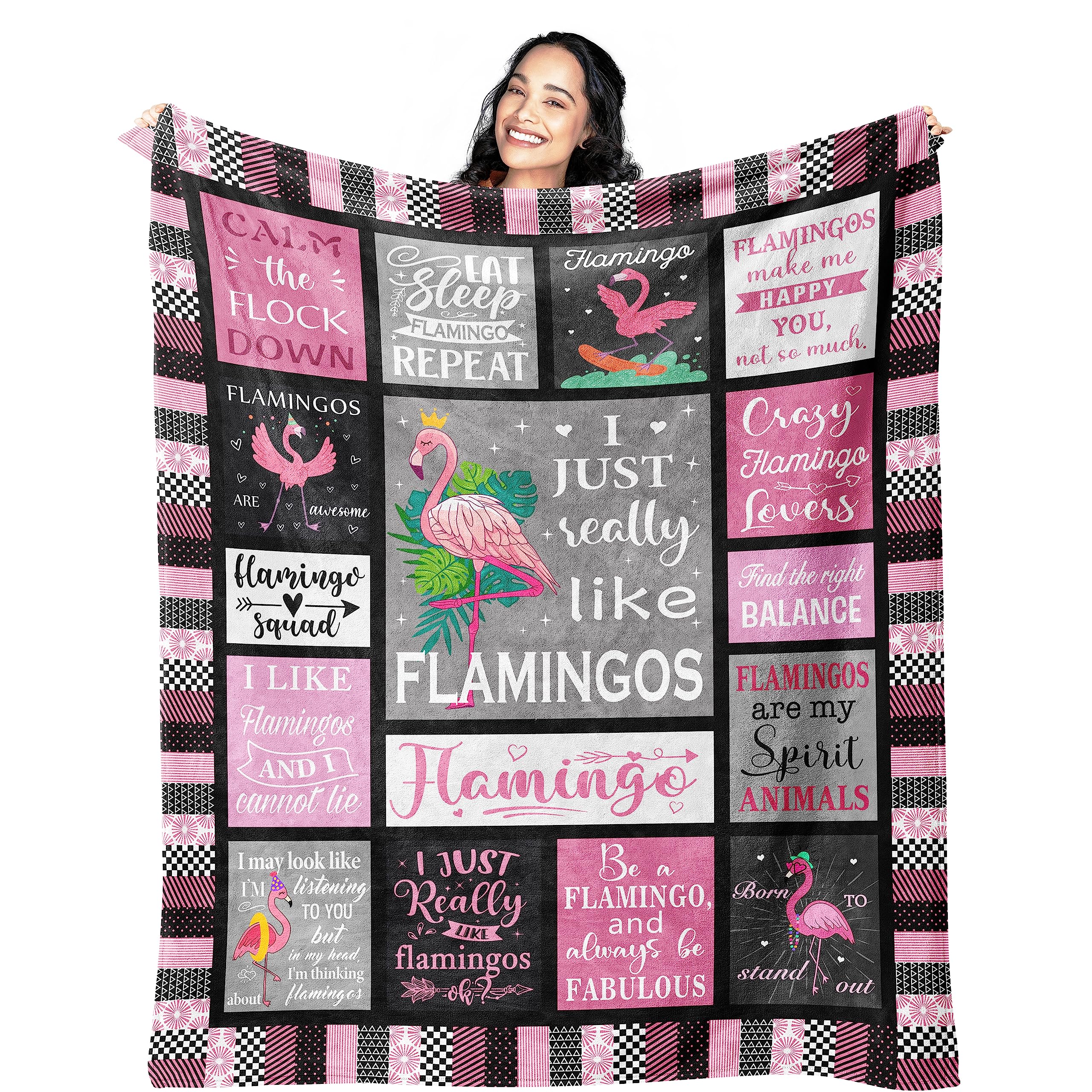 Mcurore Flamingo Gifts Blanket 50'X40', Pink Flamingo Gifts For Women Unique, Flamingo Decor, Flamingos, Flamingo Blanket, Fla