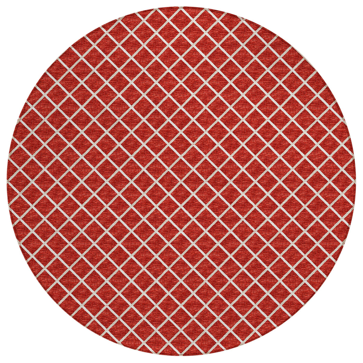 Dalyn Rugs York Yo1 Red 6' X 6' Indoor Outdoor Round Rug, Easy Clean, Machine Washable, Non Shedding, Bedroom, Living Room, Dining Room, Kitchen, Patio Rug