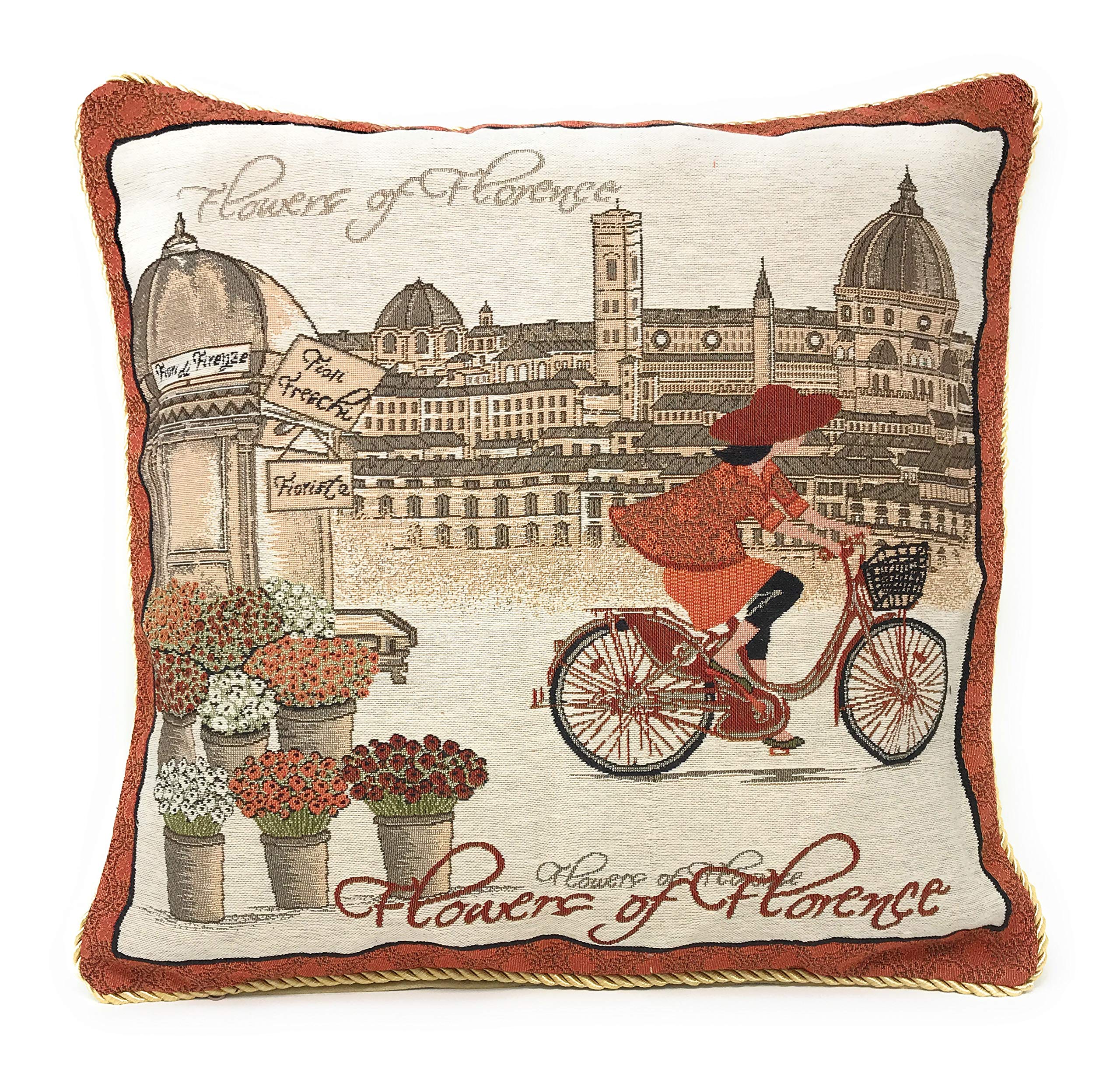 Tache 1 Piece 18 By 18 Square Vintage French Girl Day Out Cushion Throw Pillow Cover
