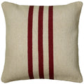 Rizzy Home | T05989 | Poly Fill Decorative Pillow | 18"x18" Neutral/Red/White Stripe
