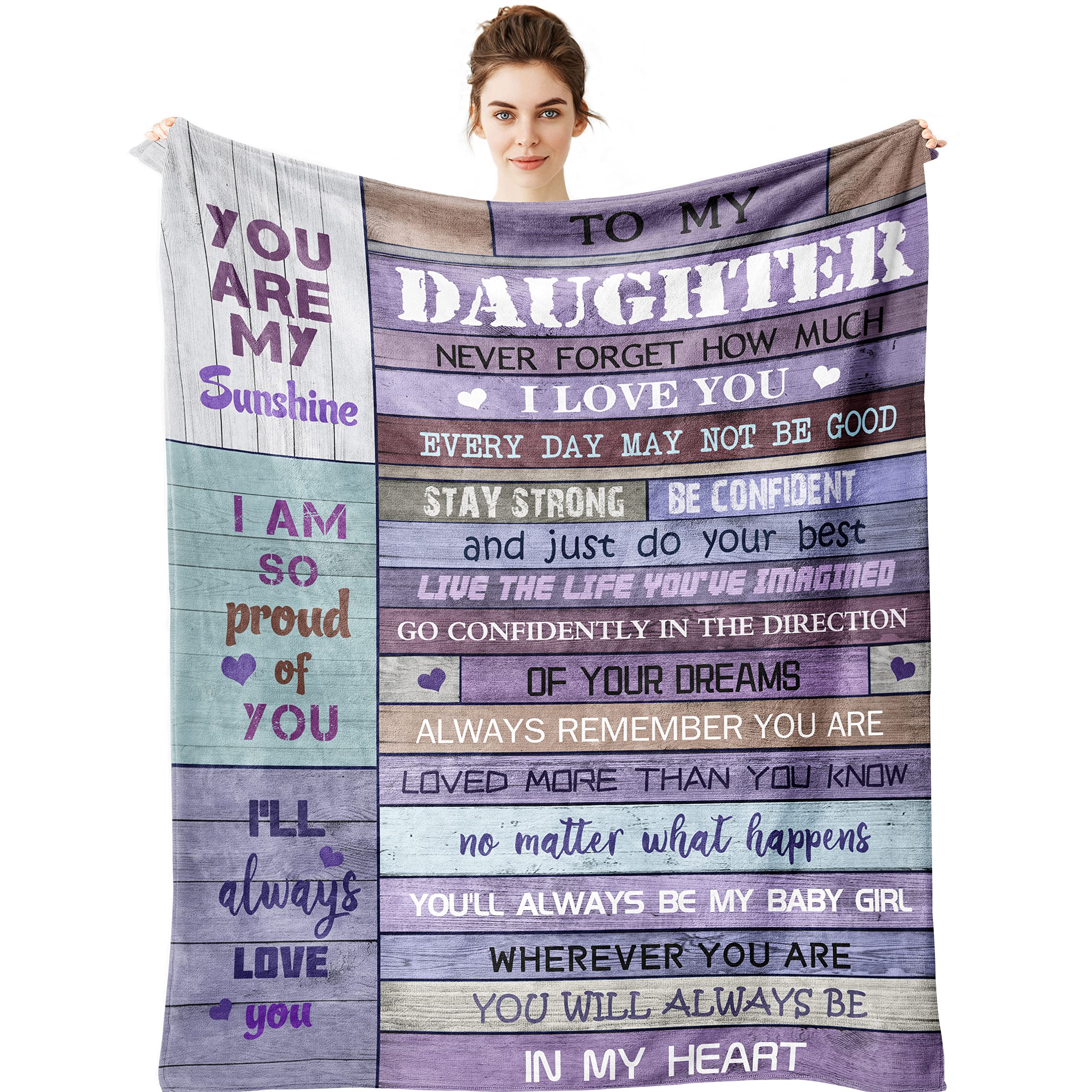 Yamco Daughter Gift From Mom Blanket - Daughter Gifts From Dad 60'X 50' - Gifts For Daughters - Daughter Gift From Mother Fath