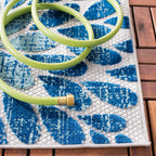 Safavieh Cabana Collection 3' X 5' Grey/Blue Cbn832F Floral Indoor/ Outdoor Non-Shedding Easy Cleaning Patio Backyard Deck Porch Mudroom Area Rug