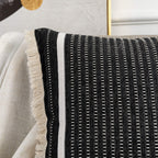 Ojia Modern Throw Pillow Cover With Tassels, Decorative Liana Fringe Accent Cushion Case, Farmhouse Woven Pillowcase For Sofa Ch