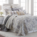 Levtex Home - Tamsin Grey Quilt Set - King Quilt + Two King Pillow Shams - Modern Paisley - Grey Taupe Off-White - Quilt Size (1