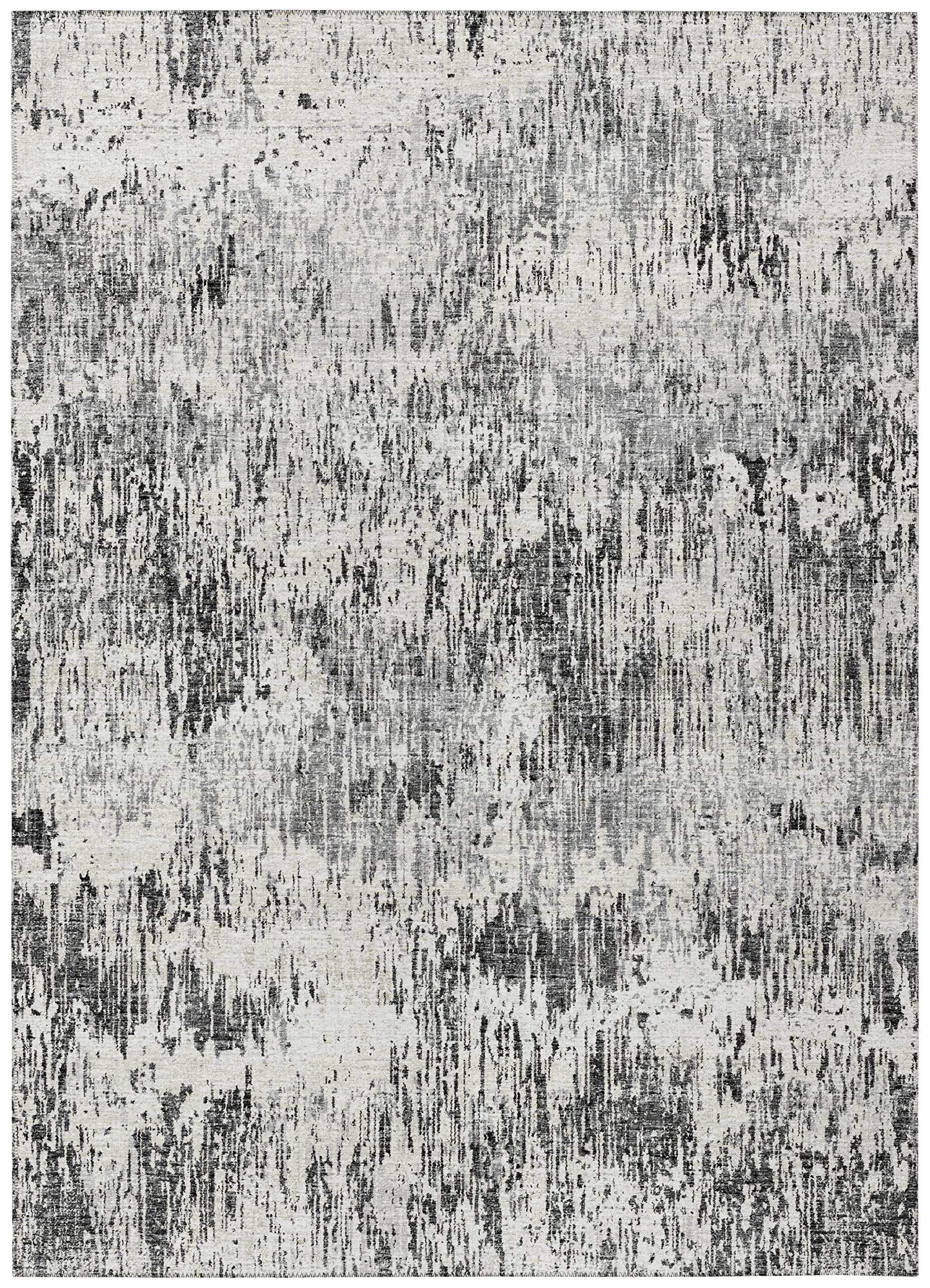 Addison Rugs Indoor/Outdoor Accord Aac31 Gray Washable 9' X 12' Indoor Outdoor Area Rug, Easy Clean, Machine Washable, Non Shedding, Bedroom, Living Room, Dining Room, Kitchen, Patio Rug