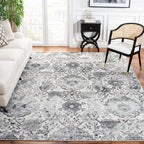 SAFAVIEH Madison Collection Area Rug - 6'7'' x 9'2'', Cream & Silver, Boho Chic Glam Paisley Design, Non-Shedding & Easy Care, I