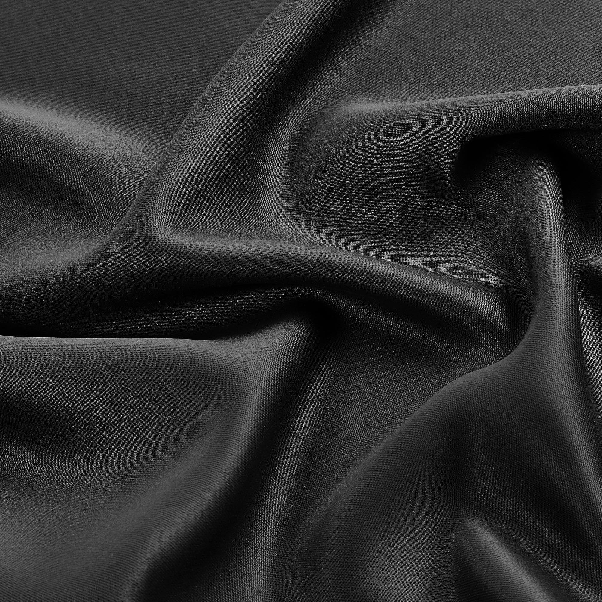 Shineland Black Curtains 96 Inches Long 2 Panel Set For Living Room,Blackout Room Darkening Thermal Back Tab Hooks Rings Pleat 8
