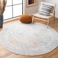 SAFAVIEH Tulum Collection 5 Round Ivory / Terracotta TUL264C Moroccan Boho Distressed Non-Shedding Dining Room Entryway Foyer L