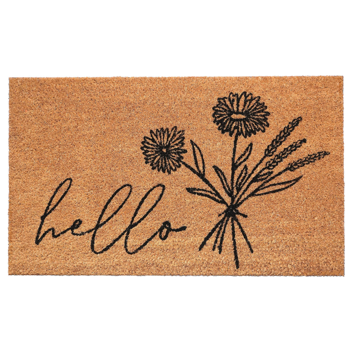 Calloway Mills Wildflower Bouquet Doormat, (Tan/Black, 17' X 29' X 0.60')