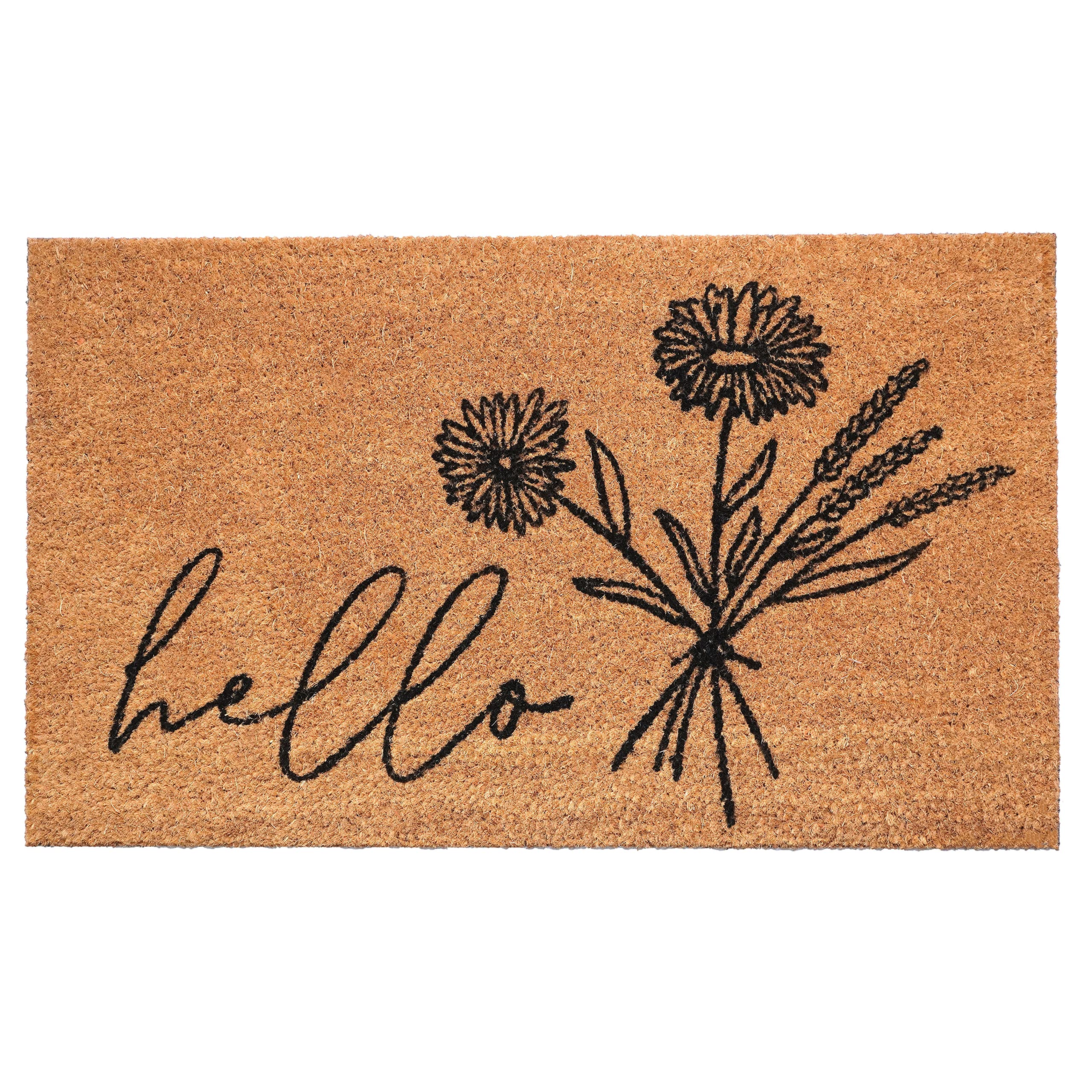 Calloway Mills Wildflower Bouquet Doormat, (Tan/Black, 17' X 29' X 0.60')