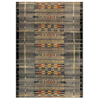 Liora Manne Marina Low Profile Durable Indoor/Outdoor Woven Rug- Tribal Stripe Black 6'6' X 9'4'