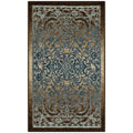 Maples Rugs Pelham Vintage Kitchen Rugs Non Skid Washable Accent Area Carpet [Made in USA], 18 x 210, Blue/Walnut