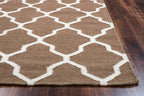 Rizzy Home | Sg2099 | Swing Collection | Wool Area Rug | 8' X 10' | Brown/Off White Trellis