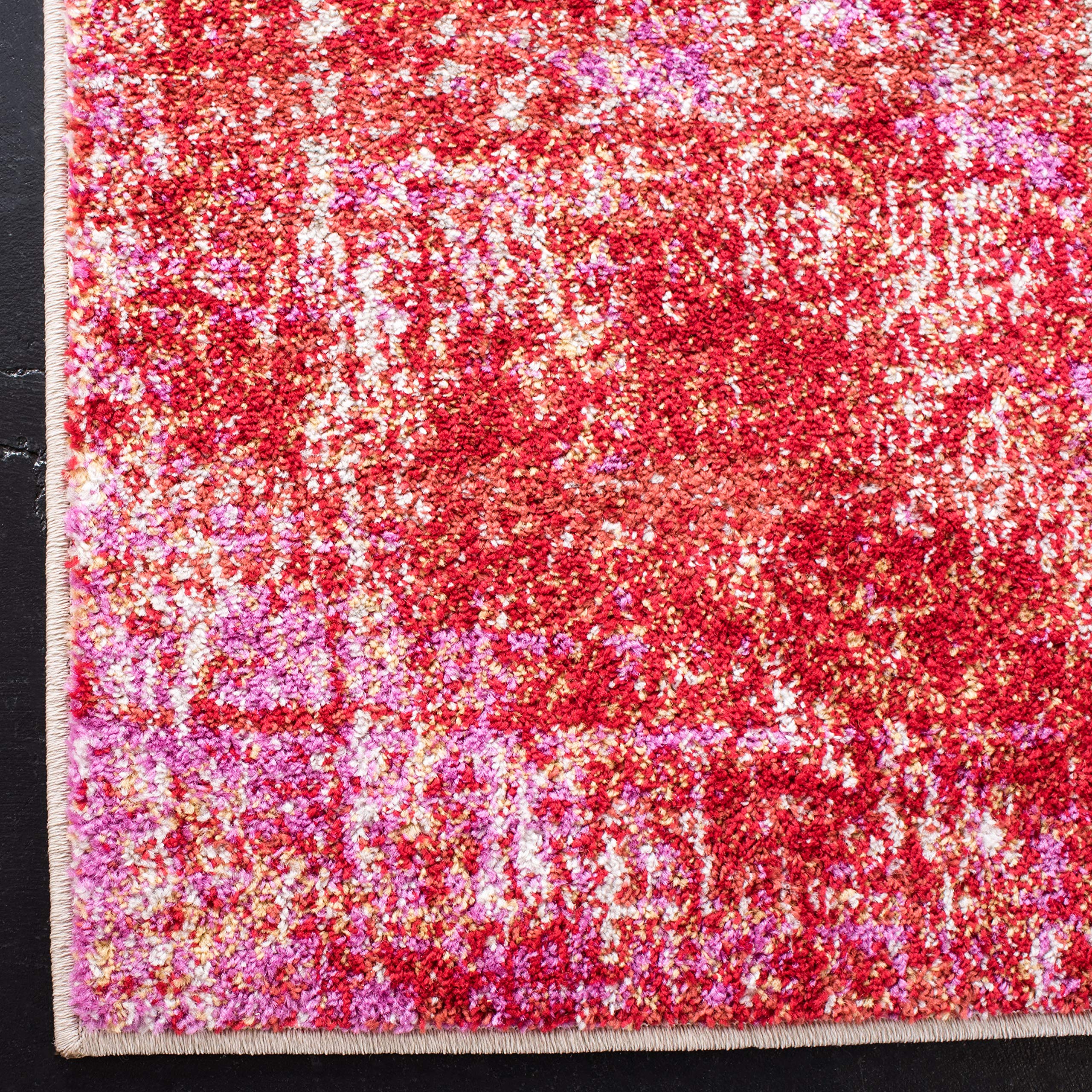 Safavieh Adirondack Collection Accent Rug - 3' X 5', Red & Gold, Modern Abstract Design, Non-Shedding & Easy Care, Ideal For Hig