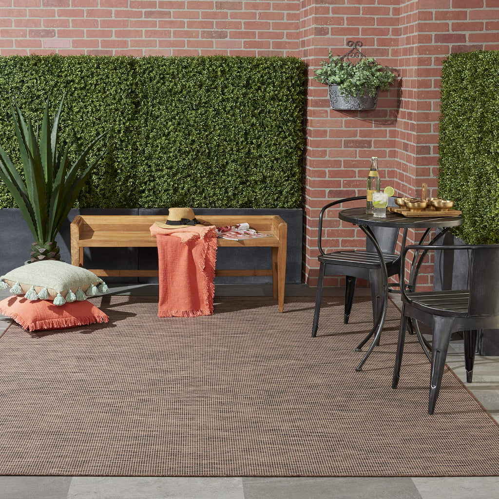 Nourison Positano Indoor/Outdoor Natural 6' X Round Area Rug, Easy Cleaning, Non Shedding, Bed Room, Living Room, Dining Room, Backyard, Deck, Patio (6 Round)