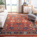 SAFAVIEH Vintage Hamadan Collection Area Rug - 53 x 76, Orange & Blue, Oriental Traditional Persian Design, Non-Shedding & Eas