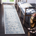SAFAVIEH Brentwood Collection 2 x 8 Light Grey/Blue BNT854G Oriental Floral Scroll Non-Shedding Living Room Entryway Foyer Hal
