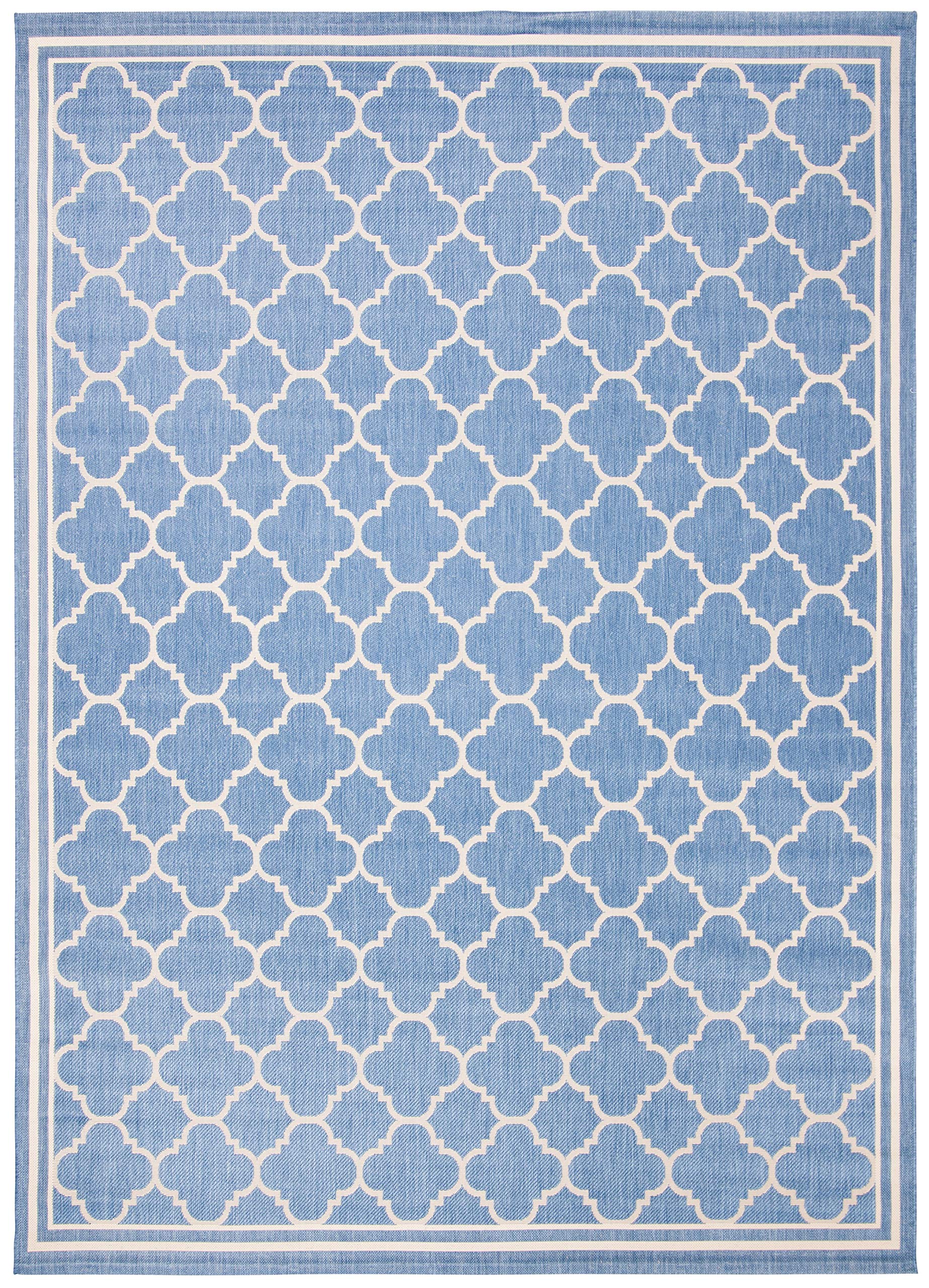 Safavieh Courtyard Collection 8' X 10' Blue/Beige Cy6918 Trellis Indoor/ Outdoor Patio Backyard Mudroom Area Rug
