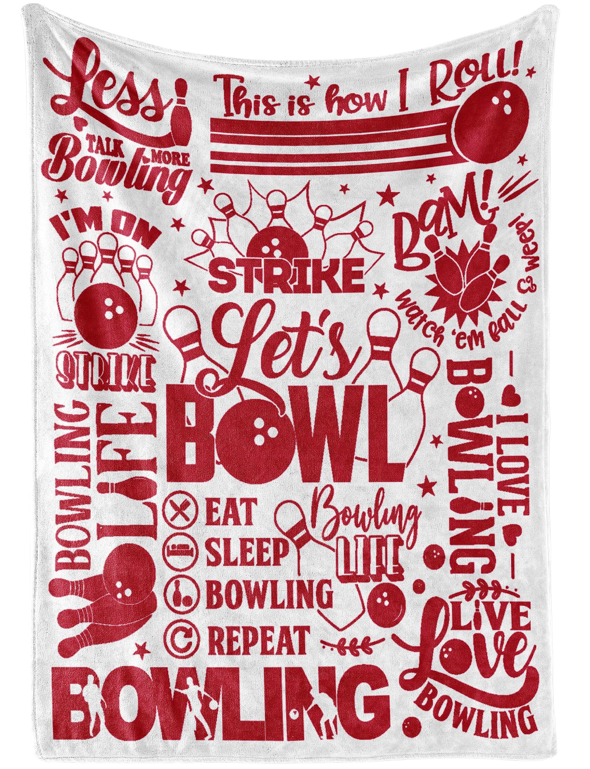 Innobeta Bowling Throw Blanket - Let'S Bowl - Flannel Blankets For Bowling Lovers - Bowling Gifts For Men, Women - 50' X 65' (
